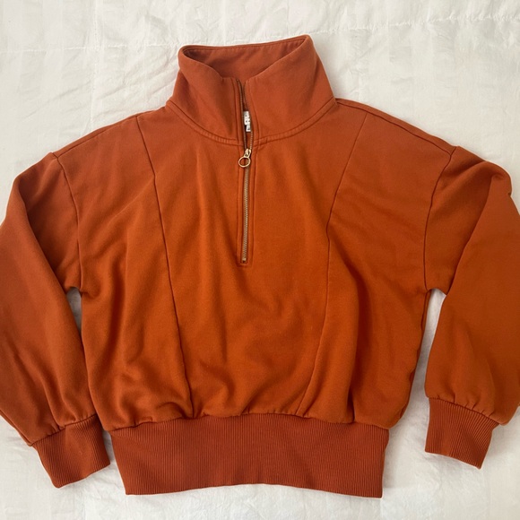 a new day Tops - A New Day Burnt Orange 1/4 Zip Pullover Sweatshirt